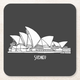 Sydney Opera House Australien zeichne Souvenir Rechteckiger Pappuntersetzer