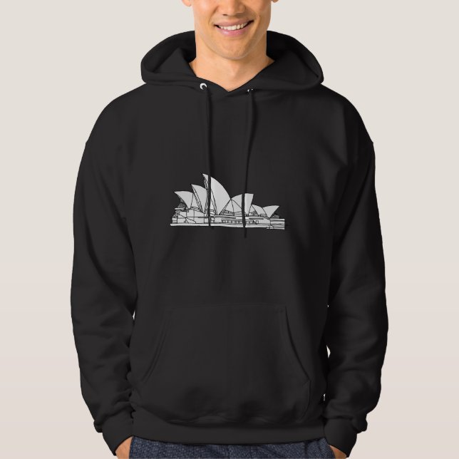 Sydney Opera House Australien zeichnend Skizze Hoodie (Vorderseite)