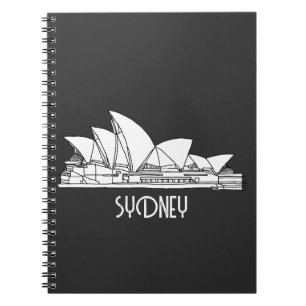 Sydney Opera House Australien zeichnend Skizze Notizblock