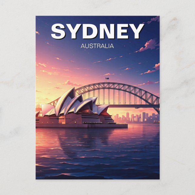 Sydney Opera House Australische Sonnenuntergangsbr Postkarte (Vorderseite)