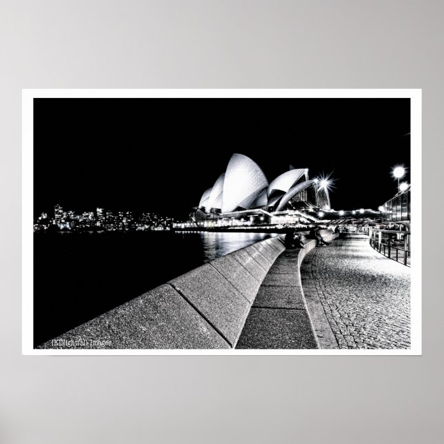 Sydney Opera House B&W Poster (Vorne)