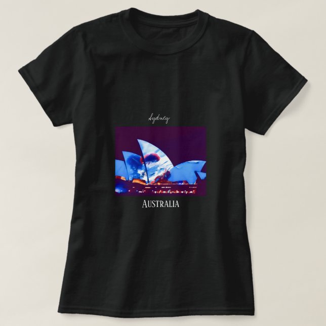 Sydney Opera House bunt Australien T-Shirt (Design vorne)