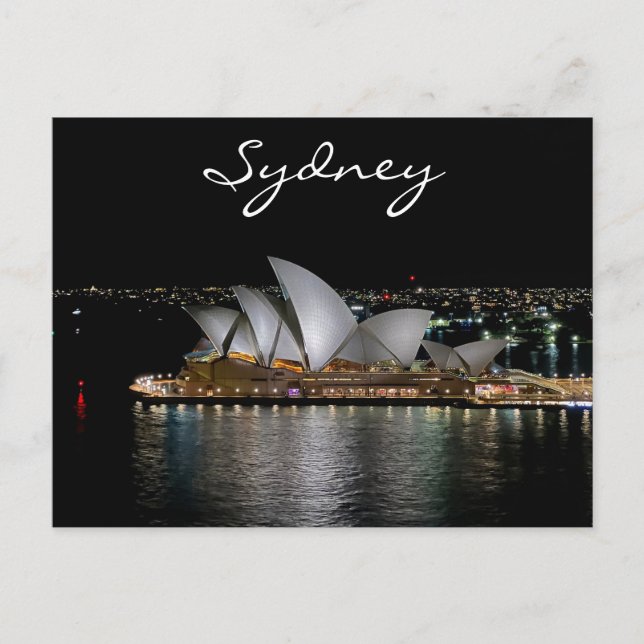 Sydney Opera House by Night, Australien, Foto Postkarte (Vorderseite)