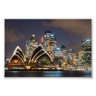 Sydney Opera House & Cityscape am Abend, Australie Fotodruck