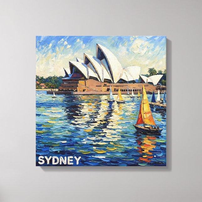 Sydney Opera House Hafen Segeln Gespannte Leinwand (Vorderseite)