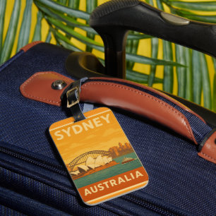 Sydney Opera House & Harbour Bridge Retro Gepäckanhänger