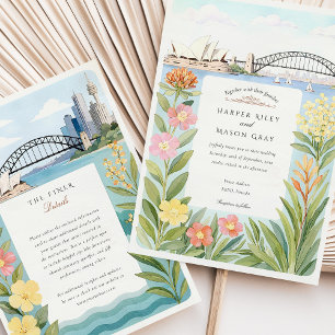 Sydney Opera House Harbour Bridge Wedding Einladung