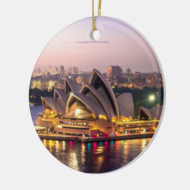 Sydney Opera House im Abend Keramik Ornament (Links)