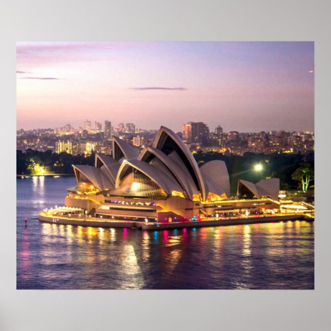 Sydney Opera House im Abend Poster (Vorne)