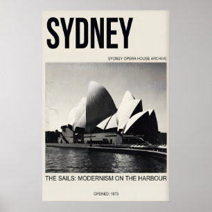 Sydney Opera House Kunstprint Schwarz & Weiß Vinta Poster