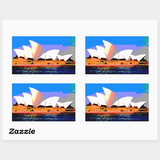 Sydney Opera House Rechteckiger Aufkleber (Blatt)