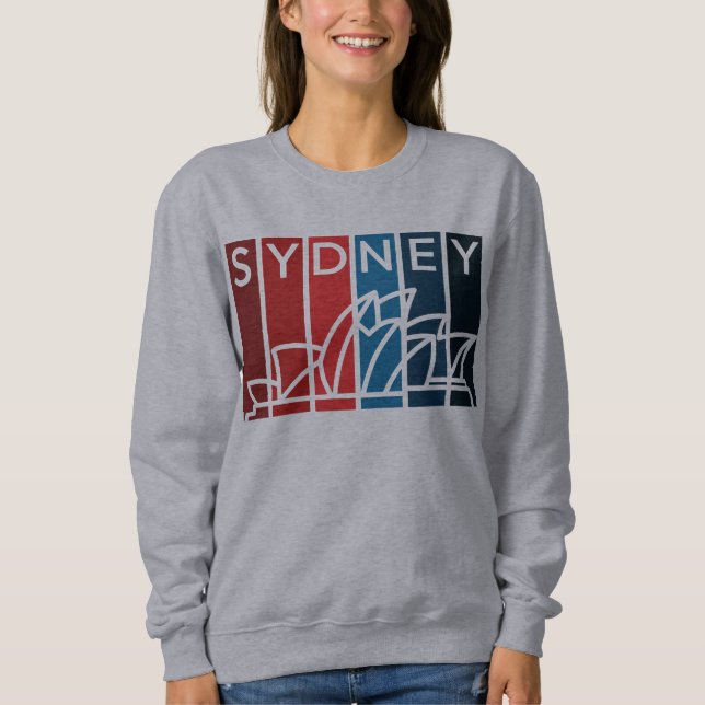 Sydney Opera House Shades of Red and Blue Sweatshirt (Vorderseite)