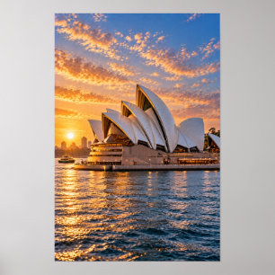 Sydney Opera House Sonnenuntergang Hafen Wandkunst Poster