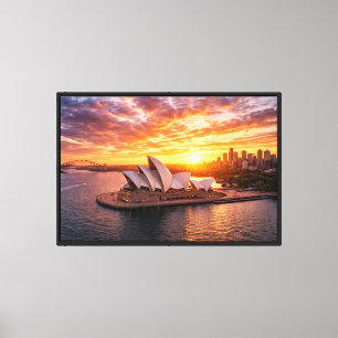 Sydney Opera House Sonnenuntergang Luftfotografie Leinwanddruck