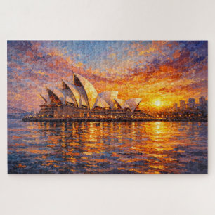 Sydney Opera House Sonnenuntergang Messer Ölmalere Puzzle