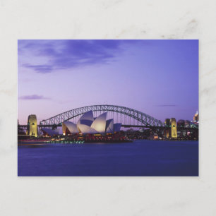 Sydney Opera House und Hafen, New South 2 Postkarte