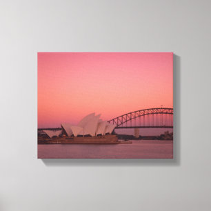 Sydney Opera House und Hafen, New South Leinwanddruck