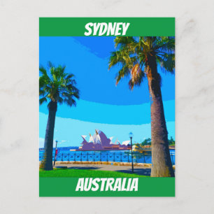 Sydney Opera House Vintage Wandern neben dem Wasse Postkarte