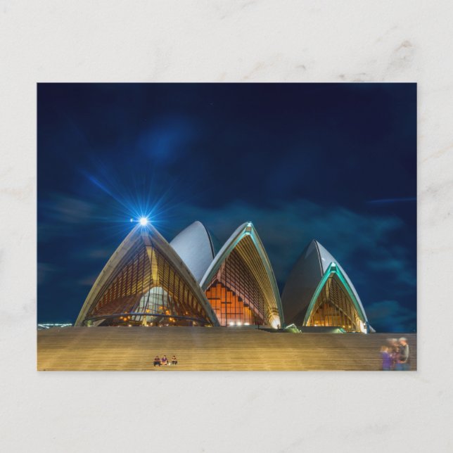 Sydney Opera in der Nacht Postkarte (Vorderseite)