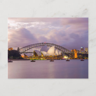 Sydney Opera und Harbour Bridge Postkarte