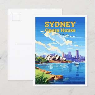 Sydney Opernhaus Australien Reise Kunst Vintage Postkarte