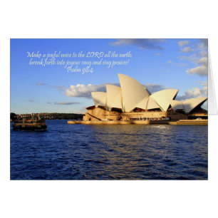 Sydney Opernkarte mit Bibelverse