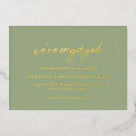 Sydney Sage Green Modern Wedding rettet das Datum Folieneinladung