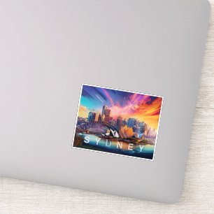 Sydney Skyline Abstrakt Art Aufkleber