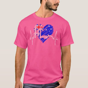 Sydney Skyline Herzschlag Australien Flagge Liebha T-Shirt