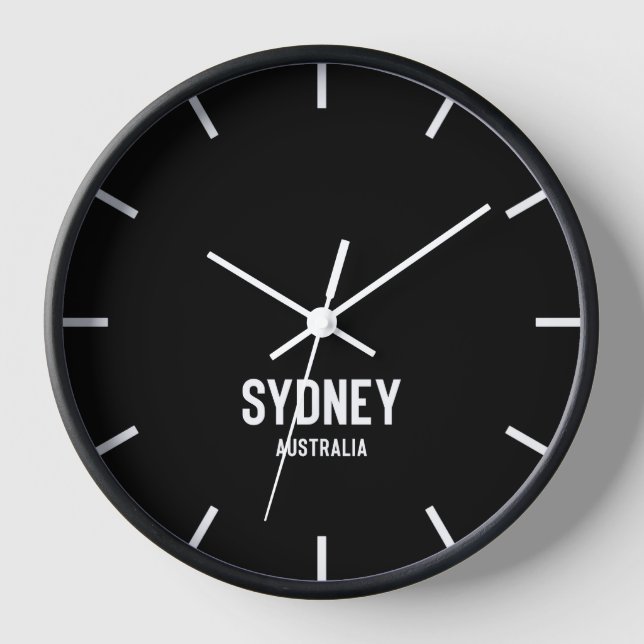 Sydney Time Zone Newsroom Wall Clock Uhr (Vorderseite)
