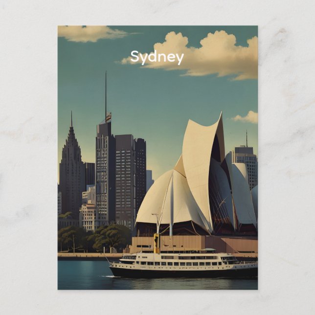 Sydney Vintage-Plakat Postkarte (Vorderseite)