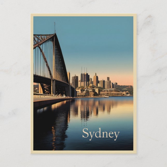 Sydney Vintage-Plakat Postkarte (Vorderseite)