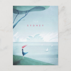 Sydney Vintage Travel Poster - Art Postkarte