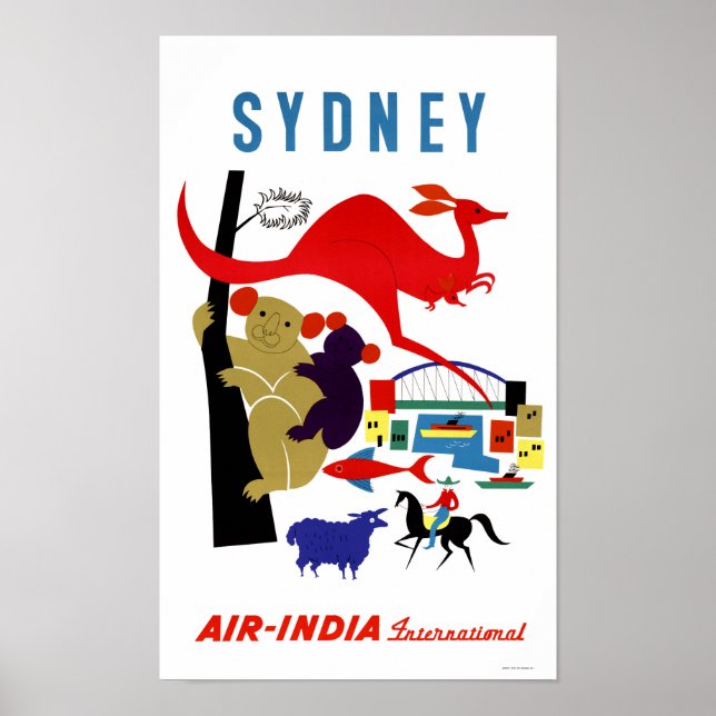 Sydney Vintage Travel Poster Zurück (Vorne)