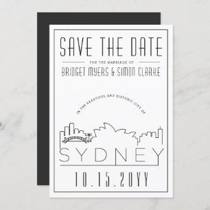 Sydney Wedding Deko Style Skyline Save the Date Einladung