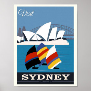 Sydneys Opernhaus und Hafenbrücke, Reise Poster