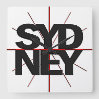Sydneytimezone-Wanduhr Quadratische Wanduhr