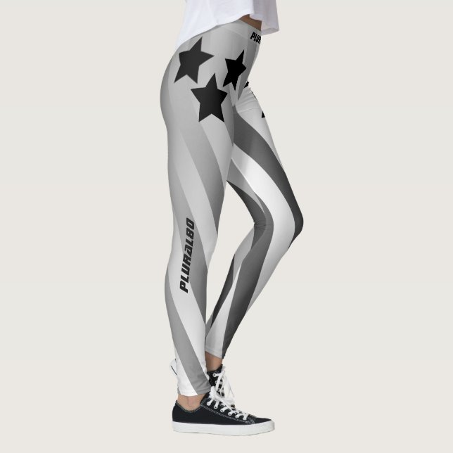 Sylish mit Monogramm Graugymnastiktrainer Leggings (Rechts)