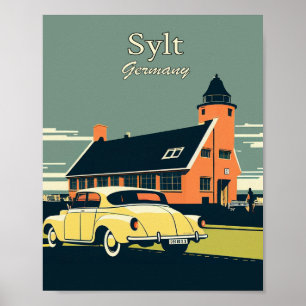 Sylt Germany Minimalistisch Vintag Art Poster
