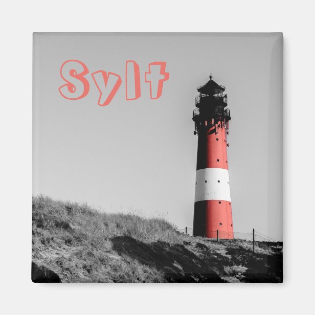 Sylt Leuchturm Magnet (Vorne)