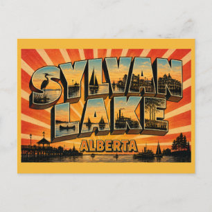 Sylvan Lake Alberta Seebad Postkarte