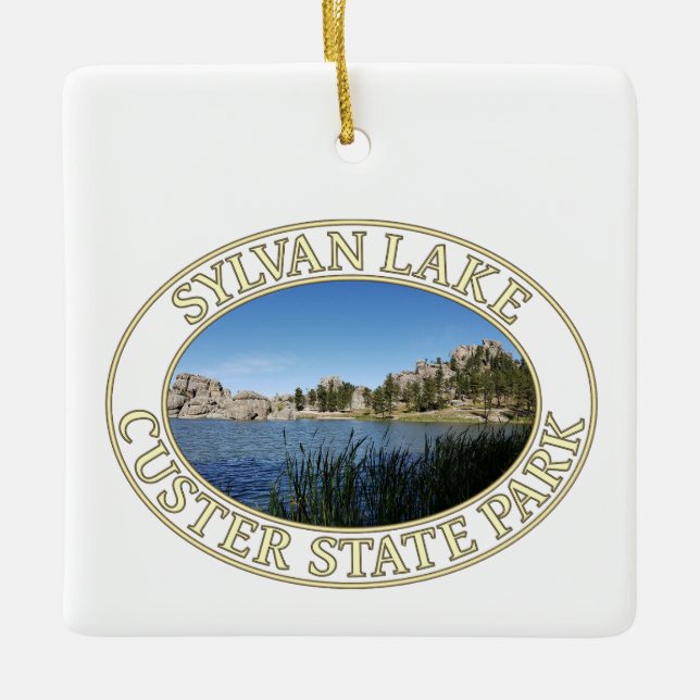 Sylvan Lake, Custer Staat Park, Black Hills, SD Keramikornament (Vorderseite)