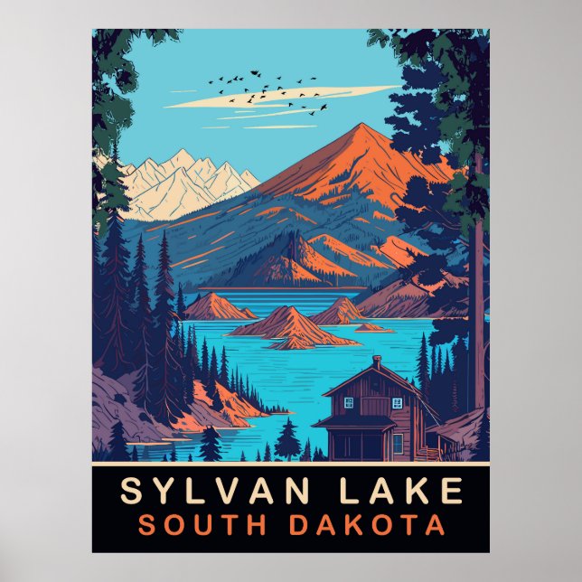 Sylvan Lake, South Dakota, Vintage Travel Poster (Vorne)