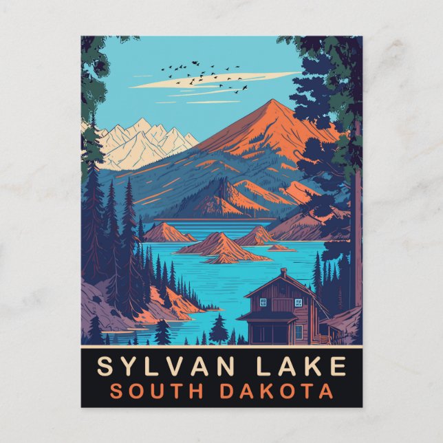 Sylvan Lake, South Dakota, Vintage Travel Postkarte (Vorderseite)