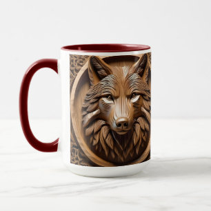 Sylvan Sentinel: The Majestic Wood Wolf Print, Tasse