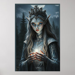 Sylvarae Nightwhisper Mystic Elf Fantasy-Kunstpost Poster