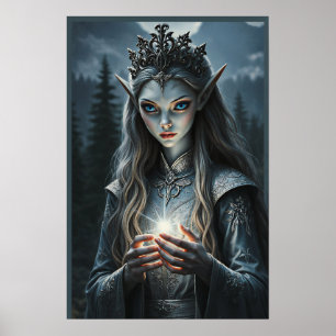 Sylvarae Nightwhisper Mystic Elf Fantasy-Kunstpost Poster