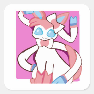 Sylveon (pokemon) quadratischer aufkleber