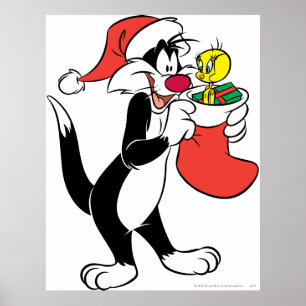 Sylvester Cat mit Strumpf Poster
