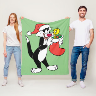 Sylvester Cat with Stocking Fleecedecke